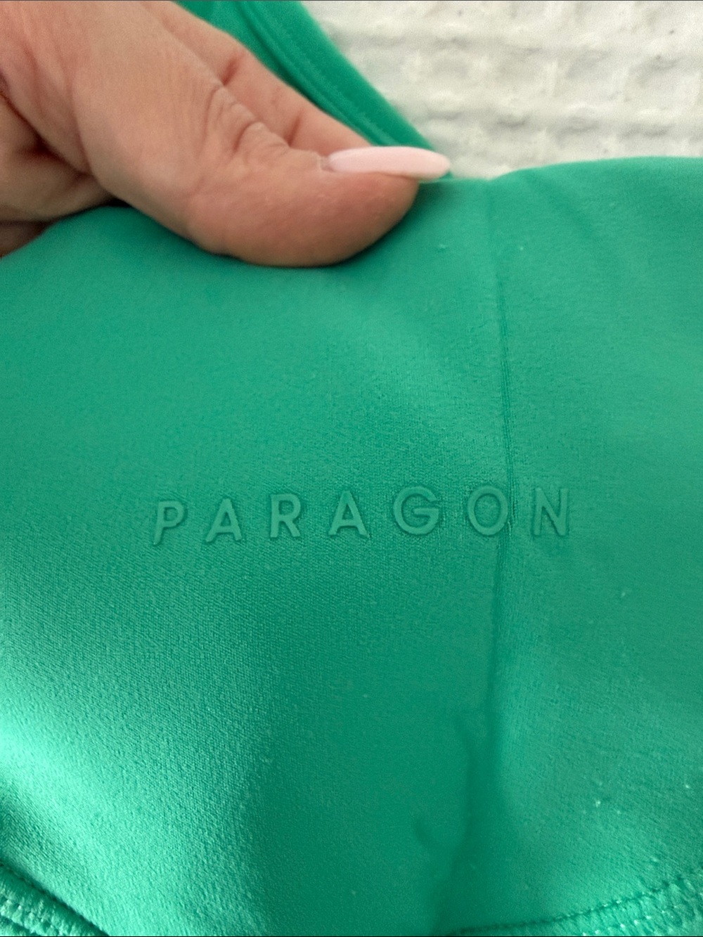 PARAGON Green V-Neck Strappy Sports Bra and High-Waist Bike Shorts - Picture 2 of 8